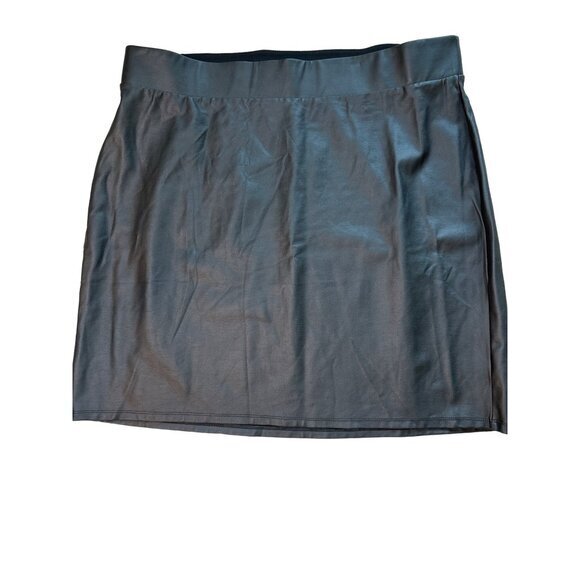 Torrid Skirt Size 2X Mini Studio Luxe Ponte High Waisted Skirt Coated Black NWT - Picture 2 of 6